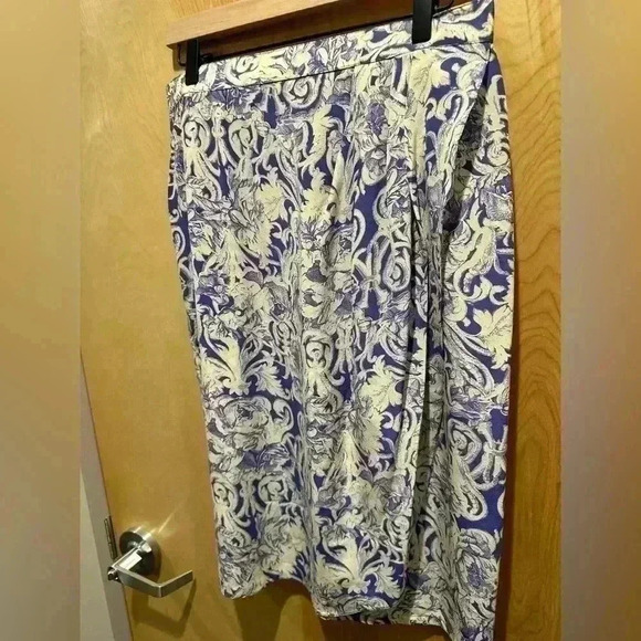 EVC | VINTAGE Designer Nora Noh 100% Silk Wrap Skirt | Women’s Size 14 - Picture 2 of 9